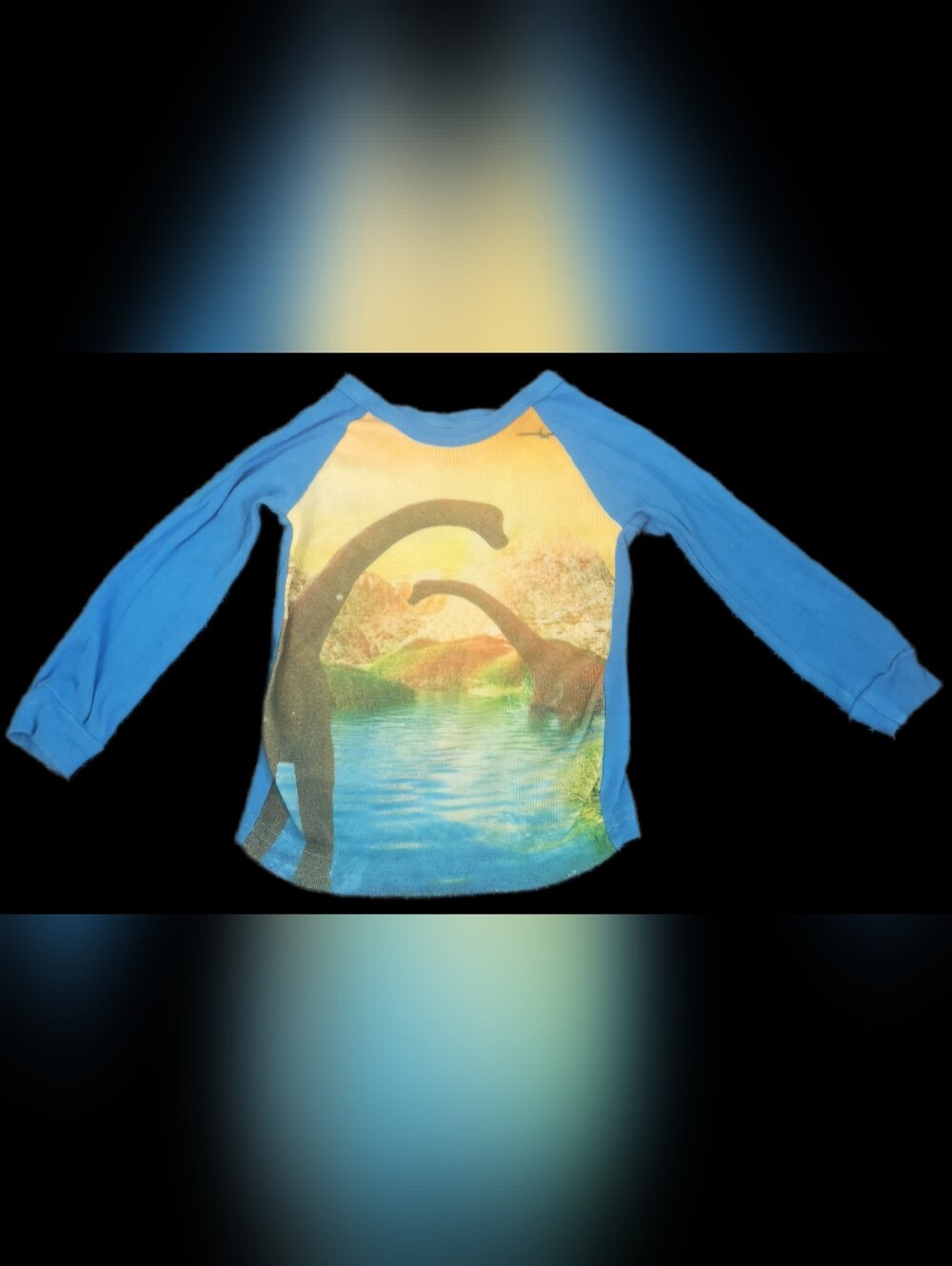 #KCB97 Kids Blue Dinosaur Graphic Swim Shirt